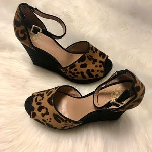 ❌SOLD! Vince Camuto Leopard wedge sandals